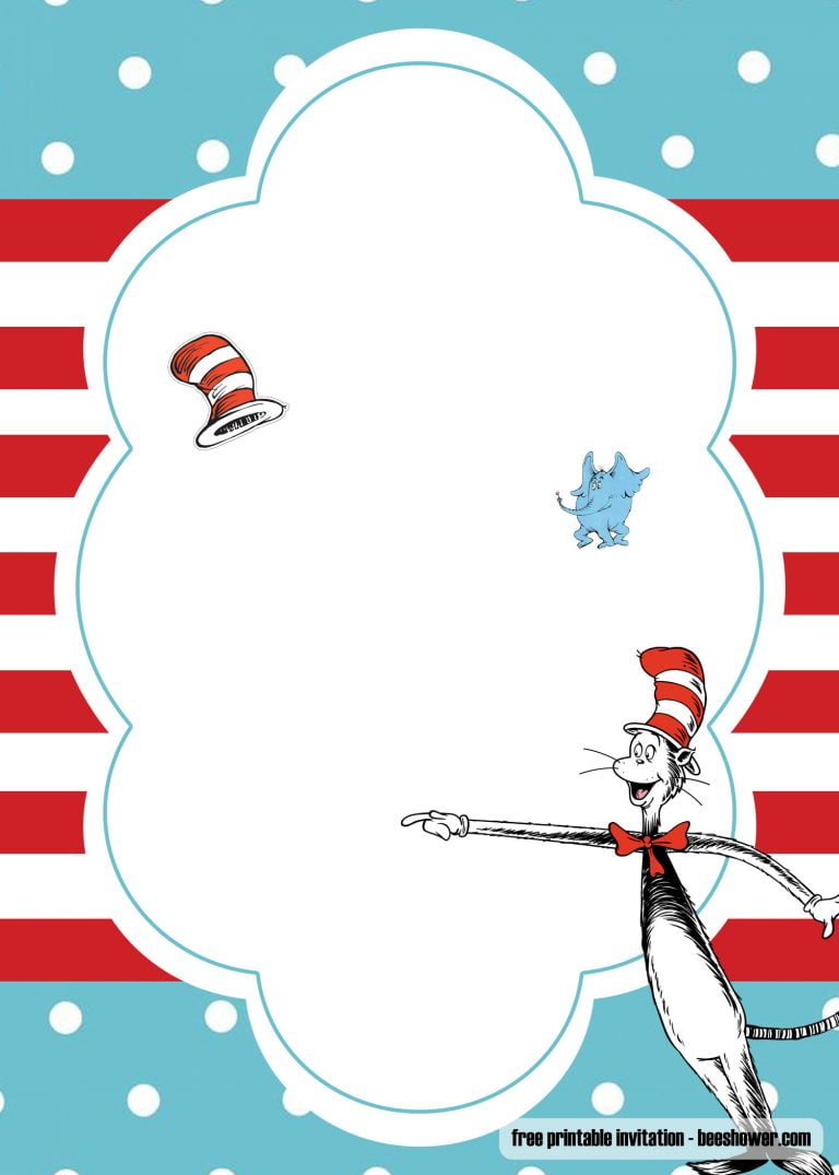 FREE Dr Seuss Template for your Baby Shower Invitations | Download ...