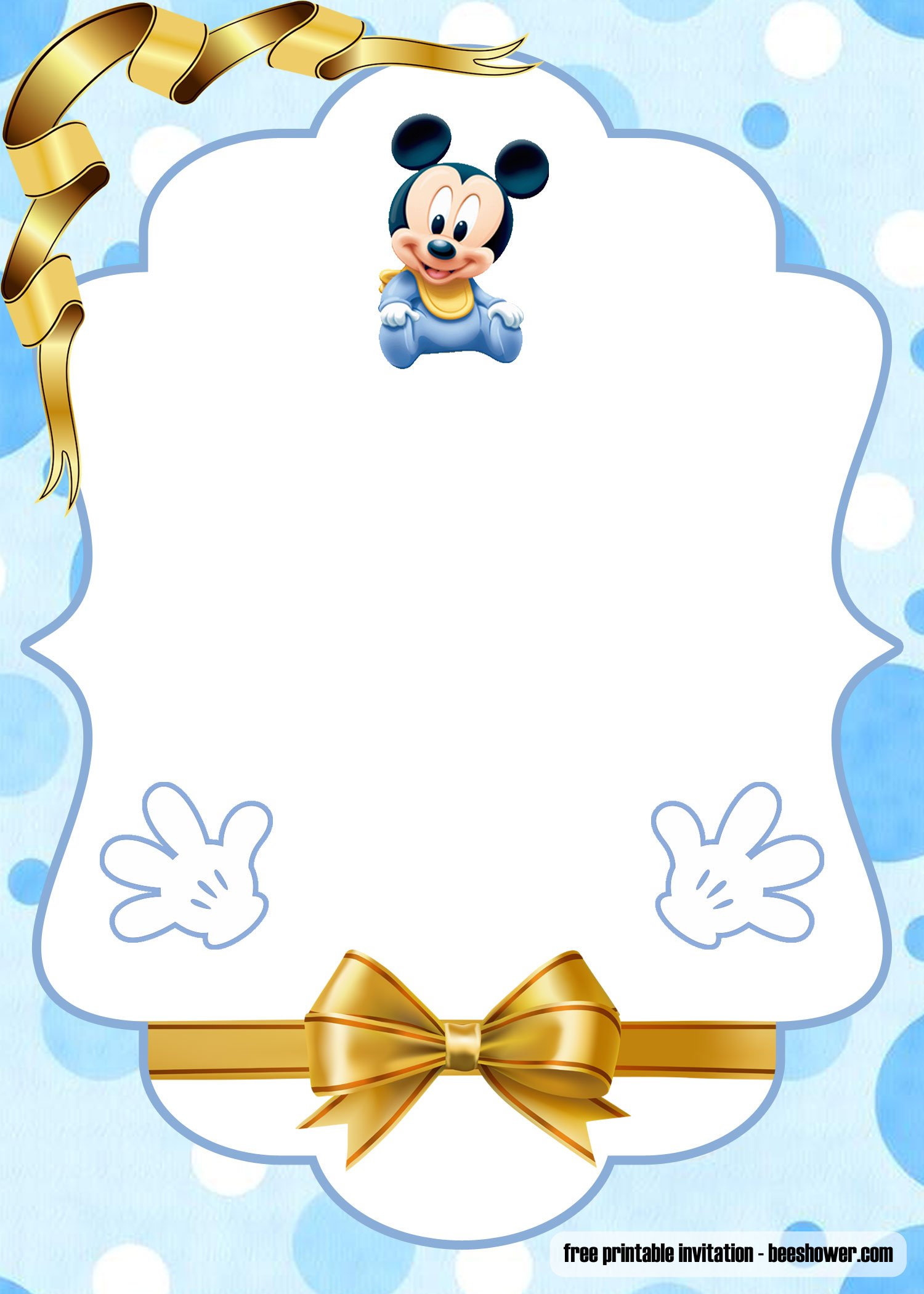 Free Mickey Mouse Baby Shower Invitations Printable