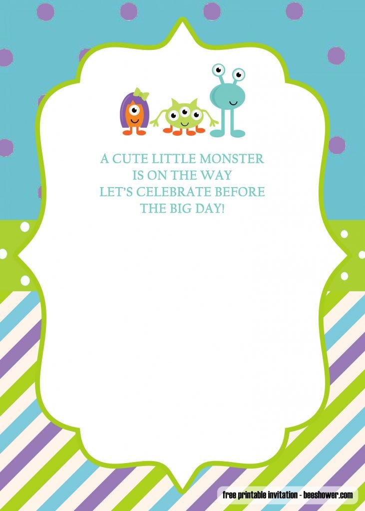 Invitation Template of Great Event using FREE Monster Baby Shower Invitations Templates 1