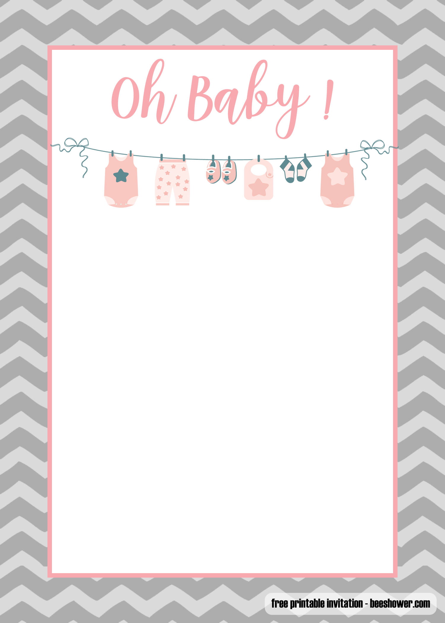 FREE Printable Onesie Baby Shower Invitations Templates  Download Within Baby Shower Flyer Templates Free