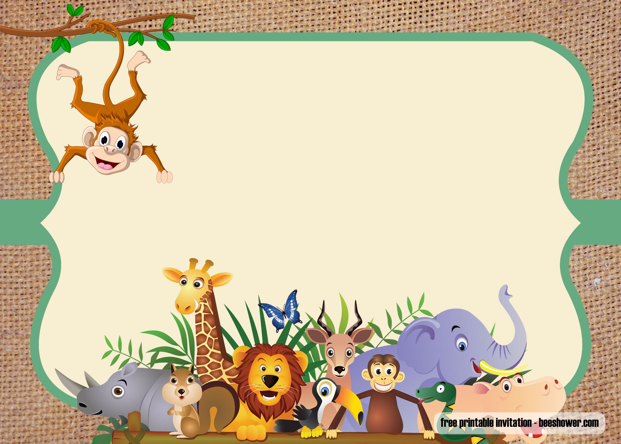 safari baby shower invitations download