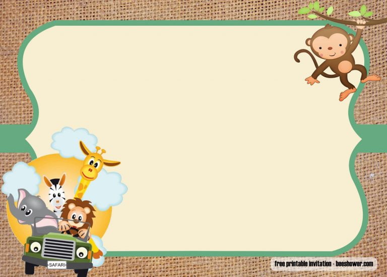 FREE Safari theme baby shower invitations Templates | Download Hundreds ...