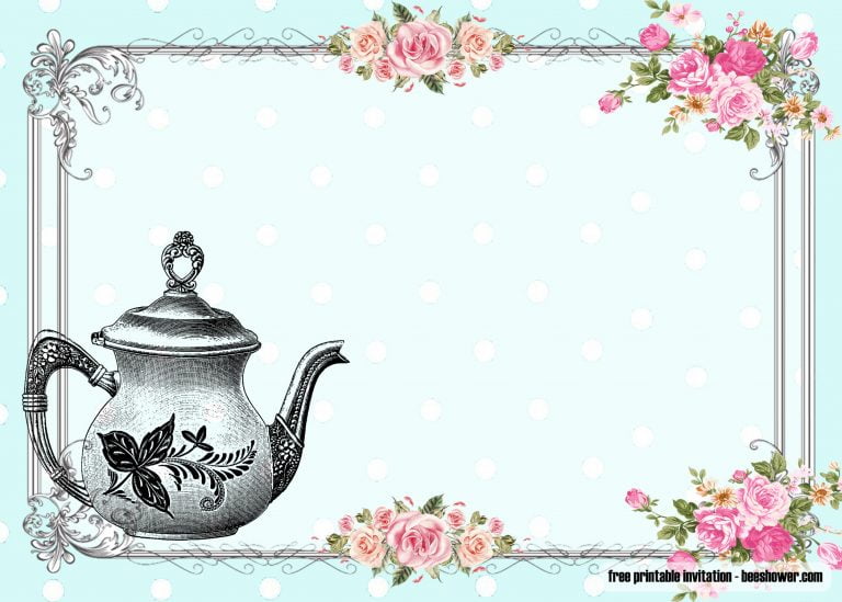 FREE Vintage Tea Party Baby Shower Invitations