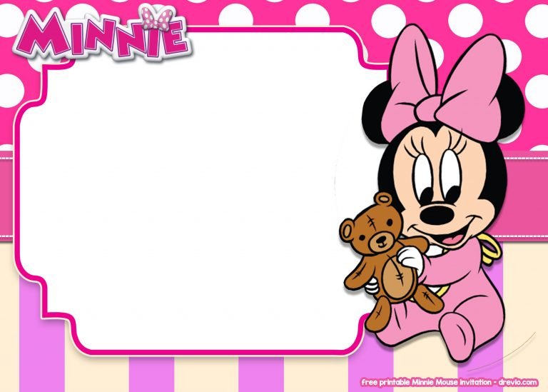 14+ FREE Printable Minnie Mouse All Ages Invitation Templates - Drevio ...