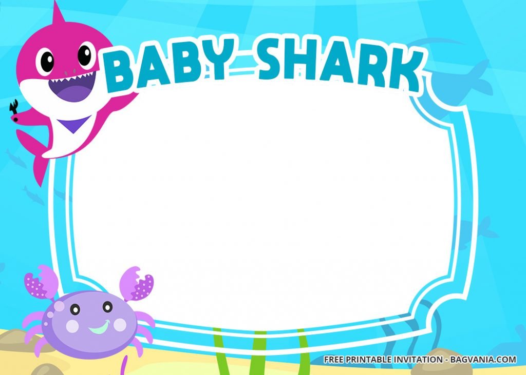 Invitation Template of FREE Baby Shark Baby Shower Invitation Templates - UPDATE! 9