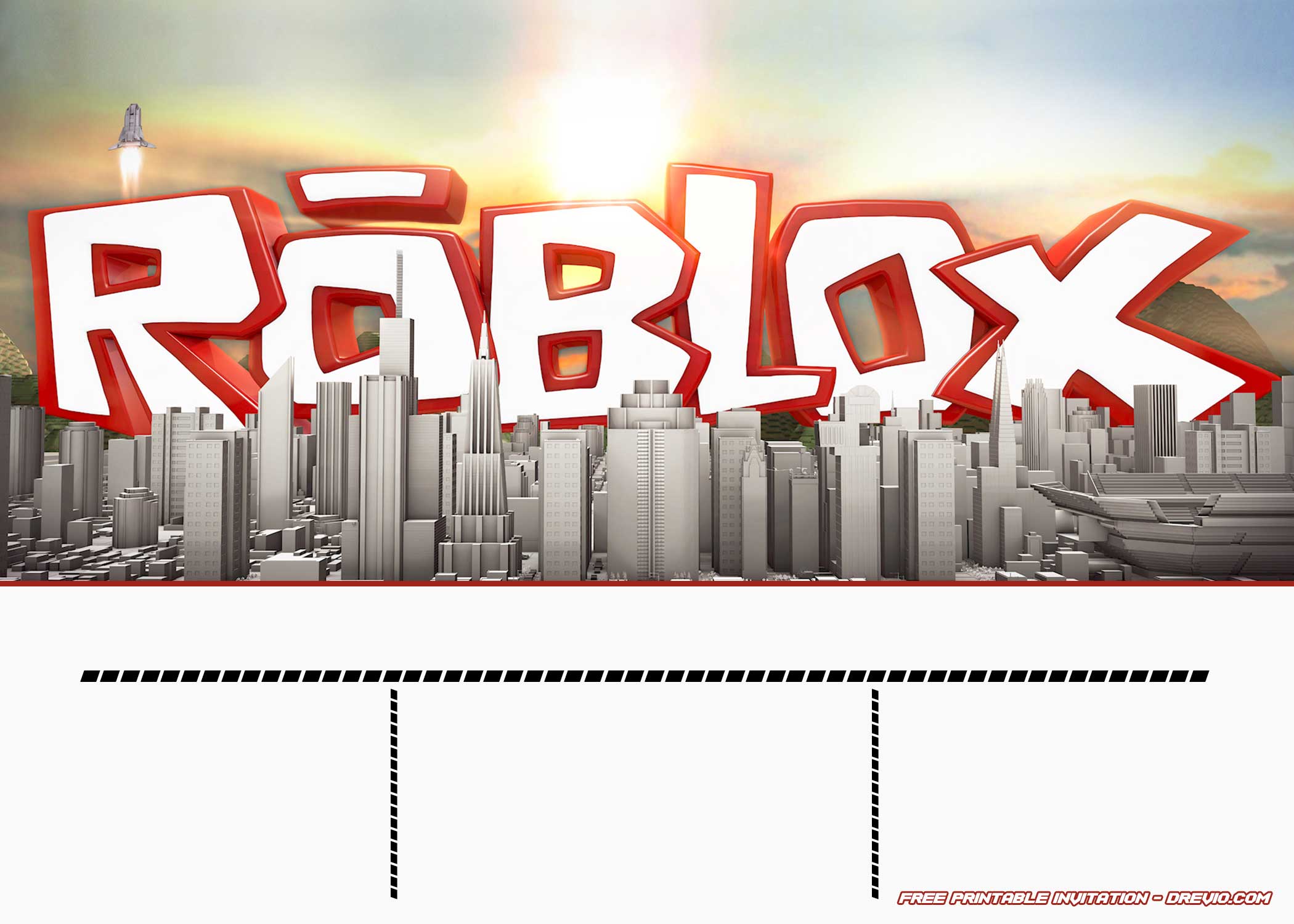 FREE Printable ROBLOX Invitation Templates Download Hundreds FREE 