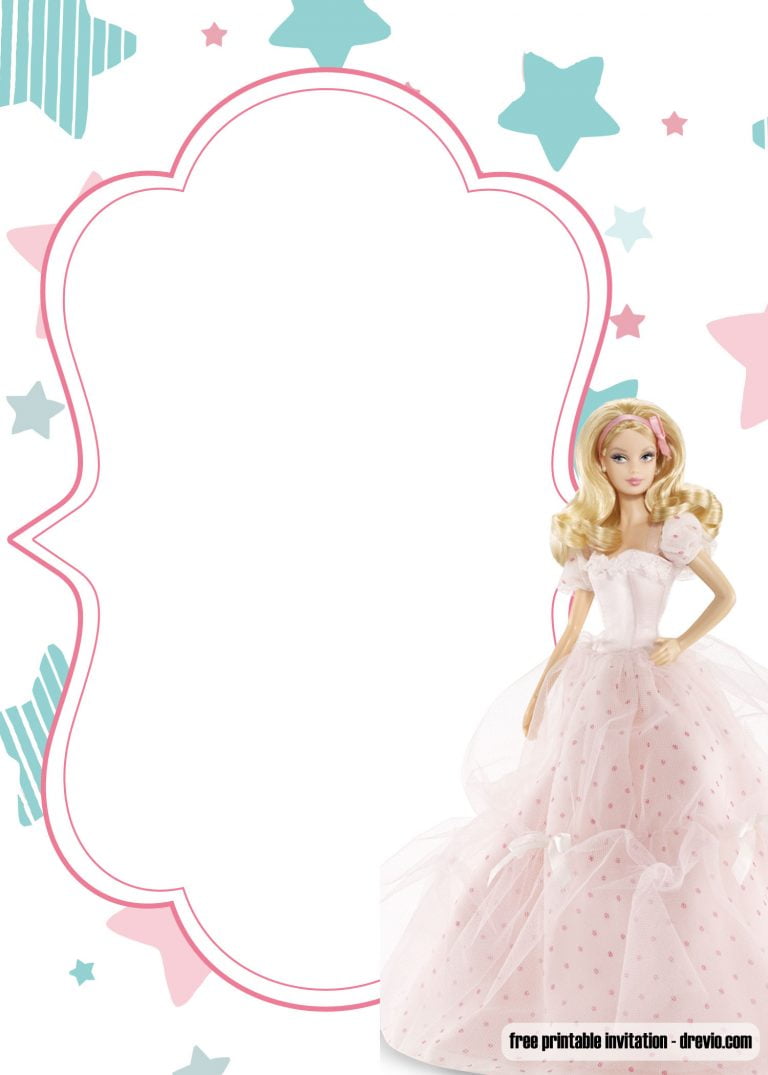 FREE Printable Princess Birthday Invitation Templates – Barbie and ...