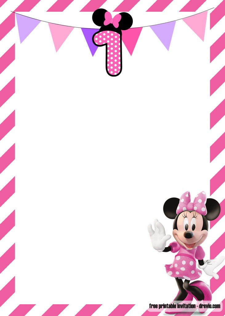 Invitation Template of FREE Minnie Mouse 1st birthday Invitations Templates 5