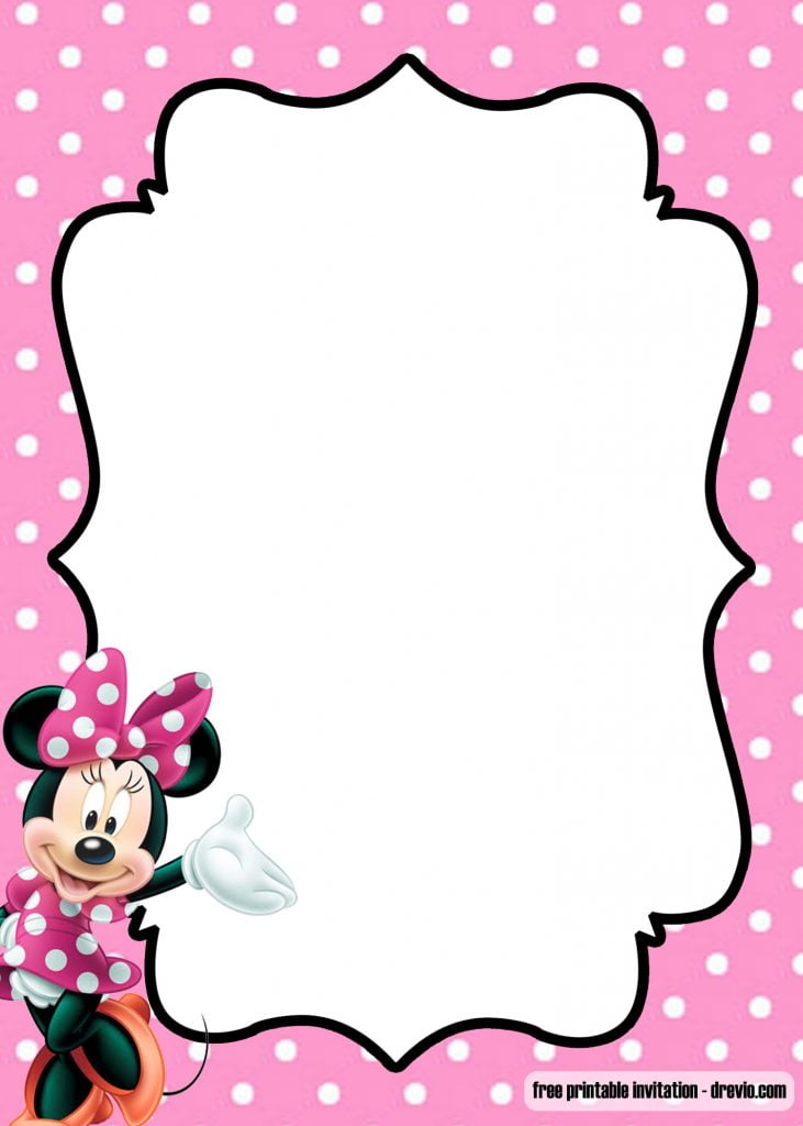 Invitation Template of FREE Minnie Mouse Kids Polkadot Invitation Templates 3