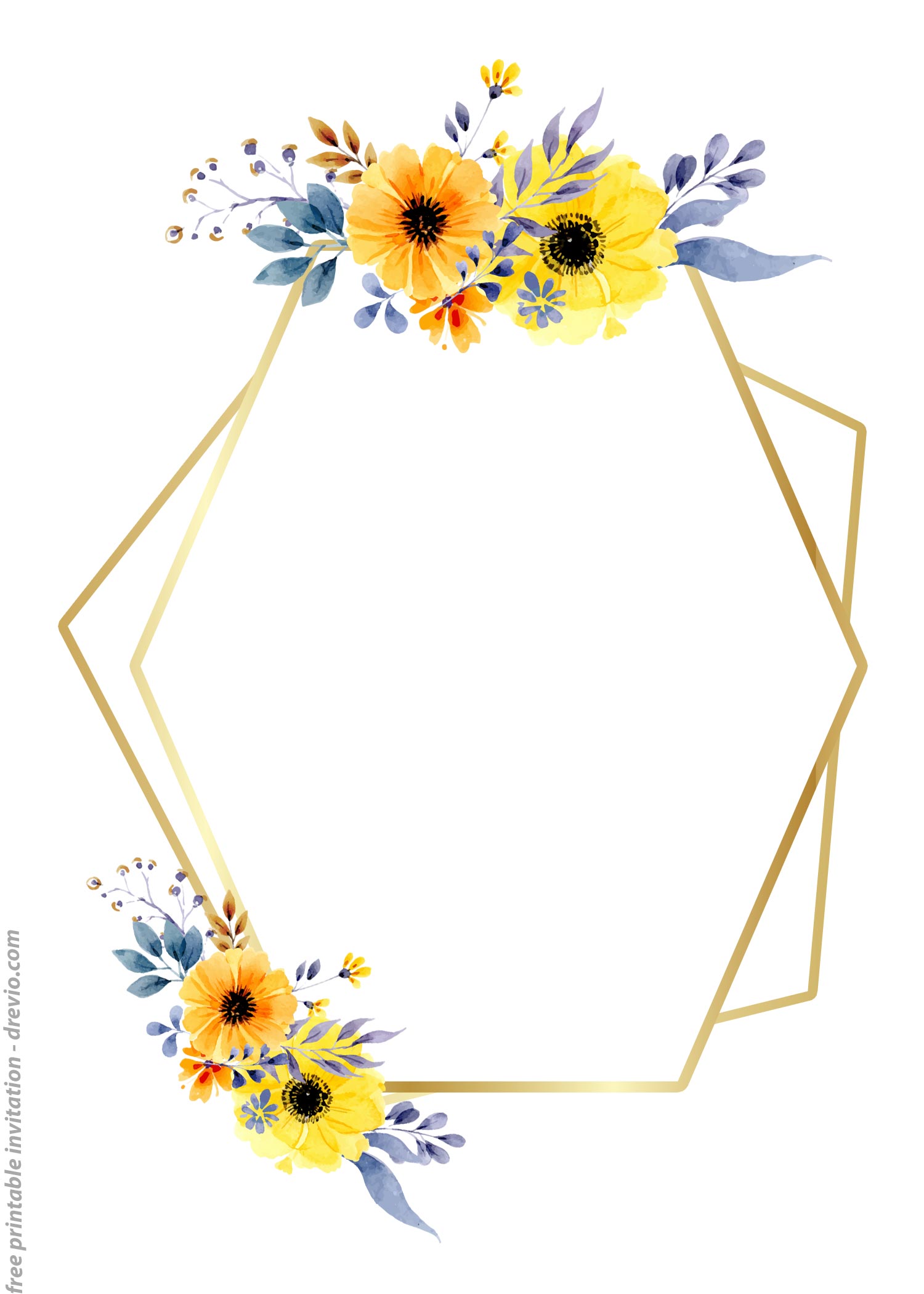FREE-Printable-Floral-Yellowl-Invitation-Templates