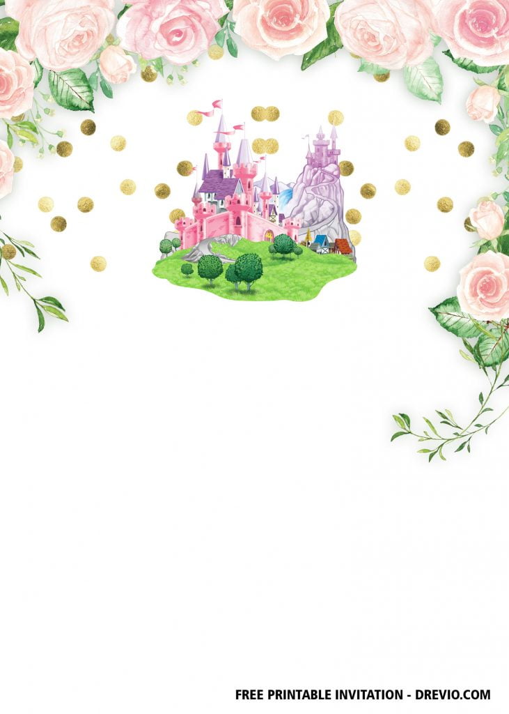 Invitation Template of FREE Printable Pink Castle Invitation Templates 1