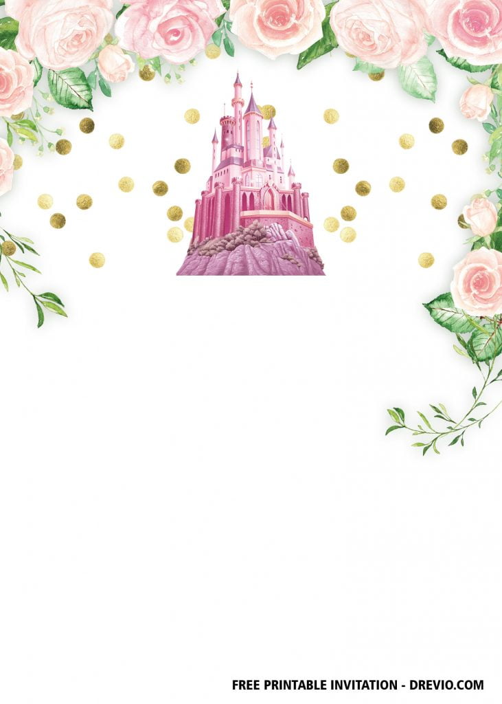 Invitation Template of FREE Printable Pink Castle Invitation Templates 2