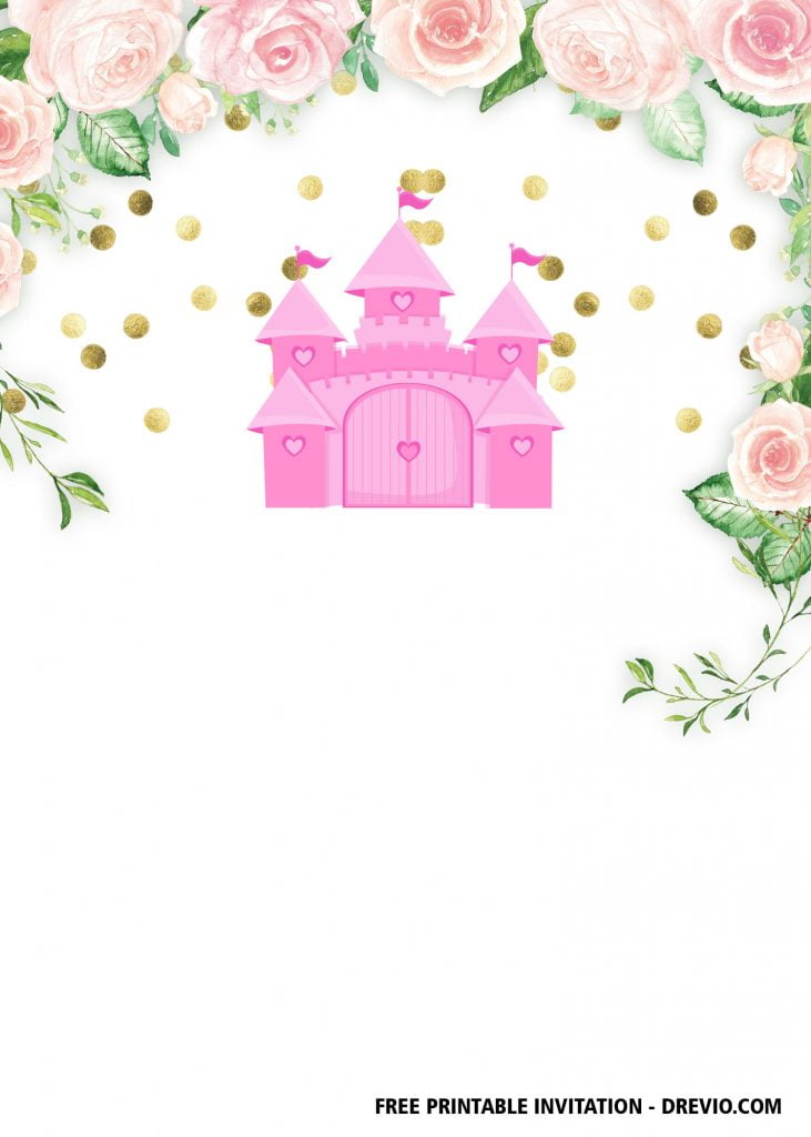 Invitation Template of FREE Printable Pink Castle Invitation Templates 4