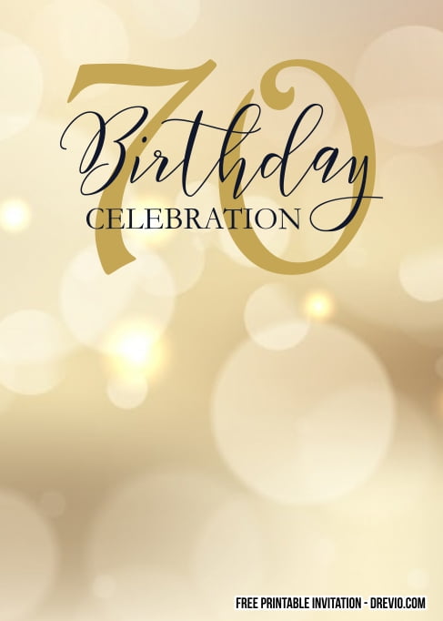 FREE Printable 70th Birthday Invitation Templates | Download Hundreds