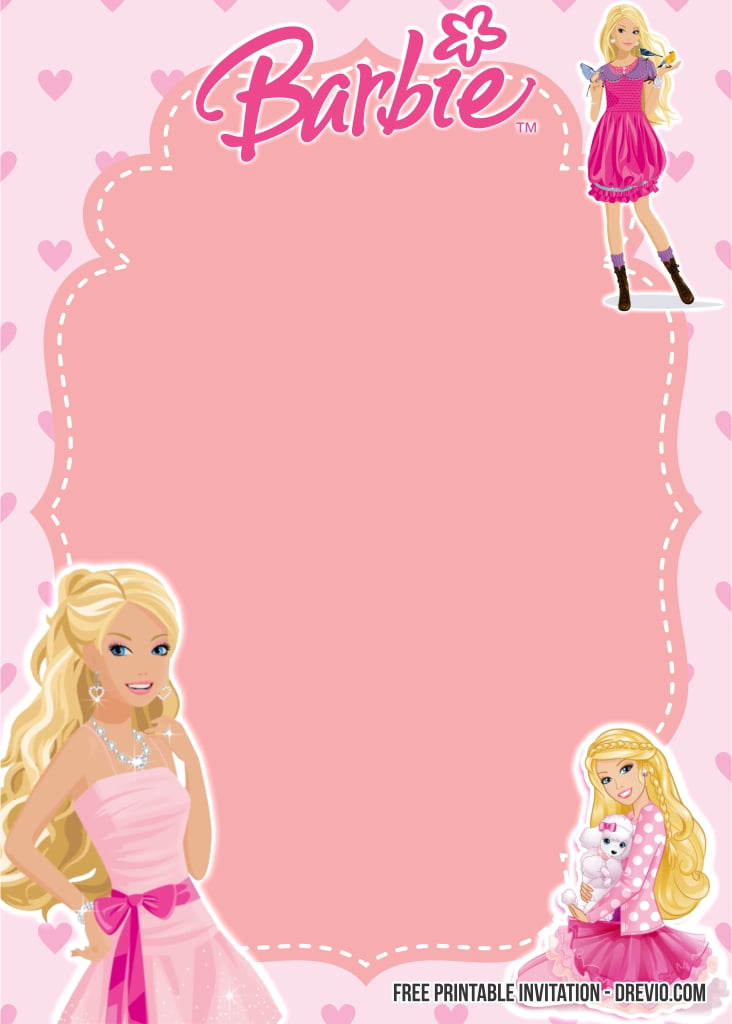 Barbie Invitation Template Free PRINTABLE TEMPLATES