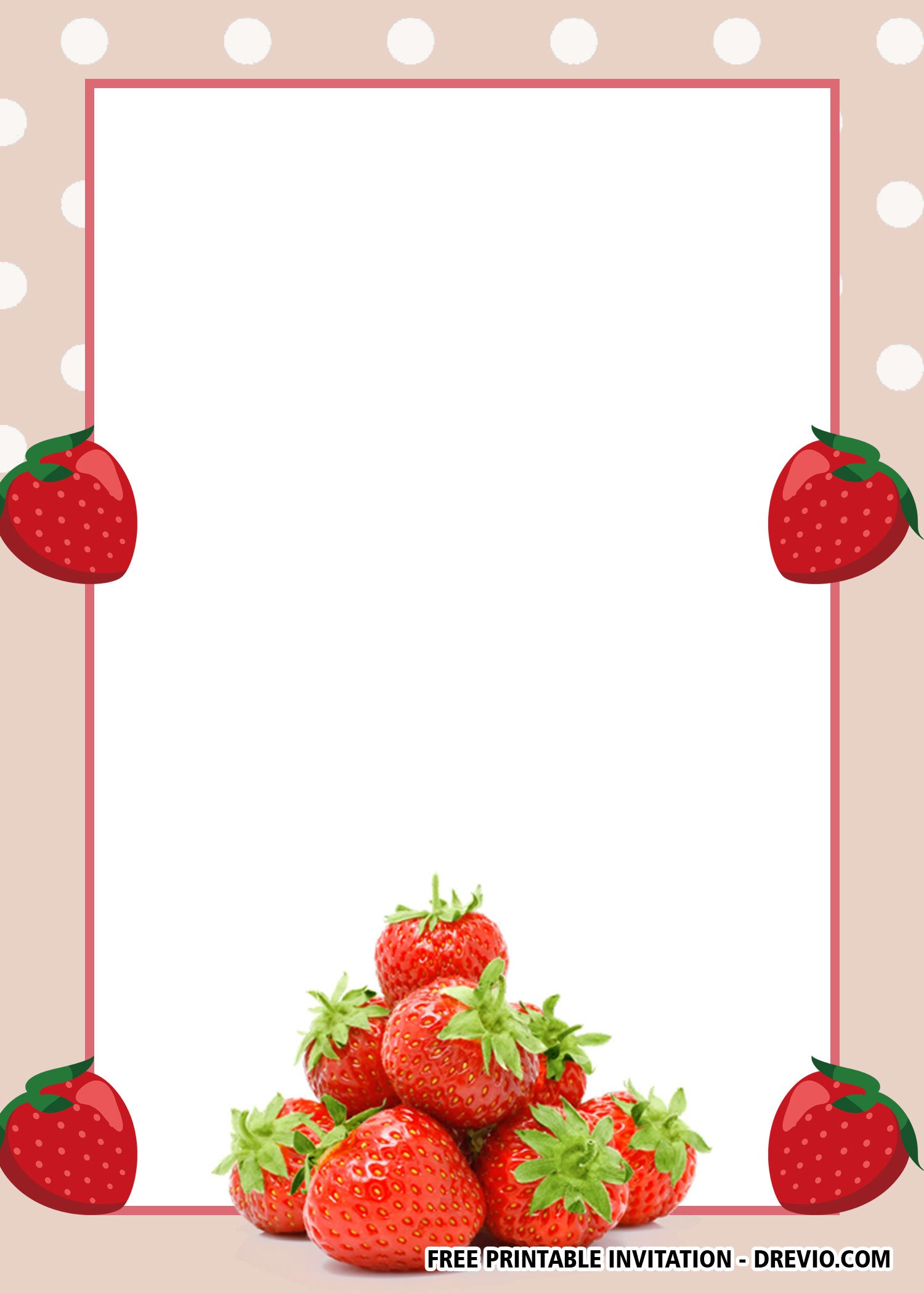 Free Strawberry Invitation Template