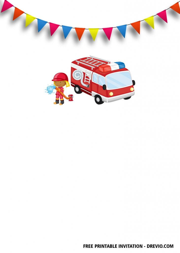 Invitation Template of FREE Fireman Birthday Invitation Templates 3