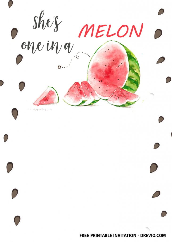 Invitation Template of FREE 1st Watermelon Birthday Invitation Templates 5