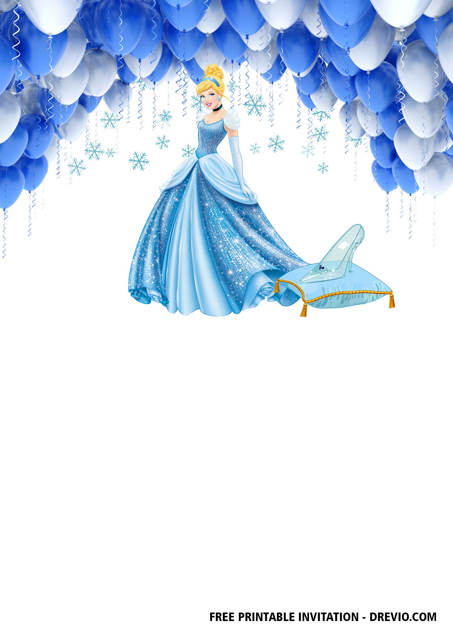 FREE Printable Cinderella Princess Invitation Templates Download