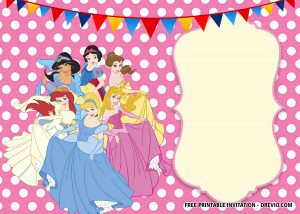FREE Printable Disney Princess Polkadot Invitation Templates | Download ...