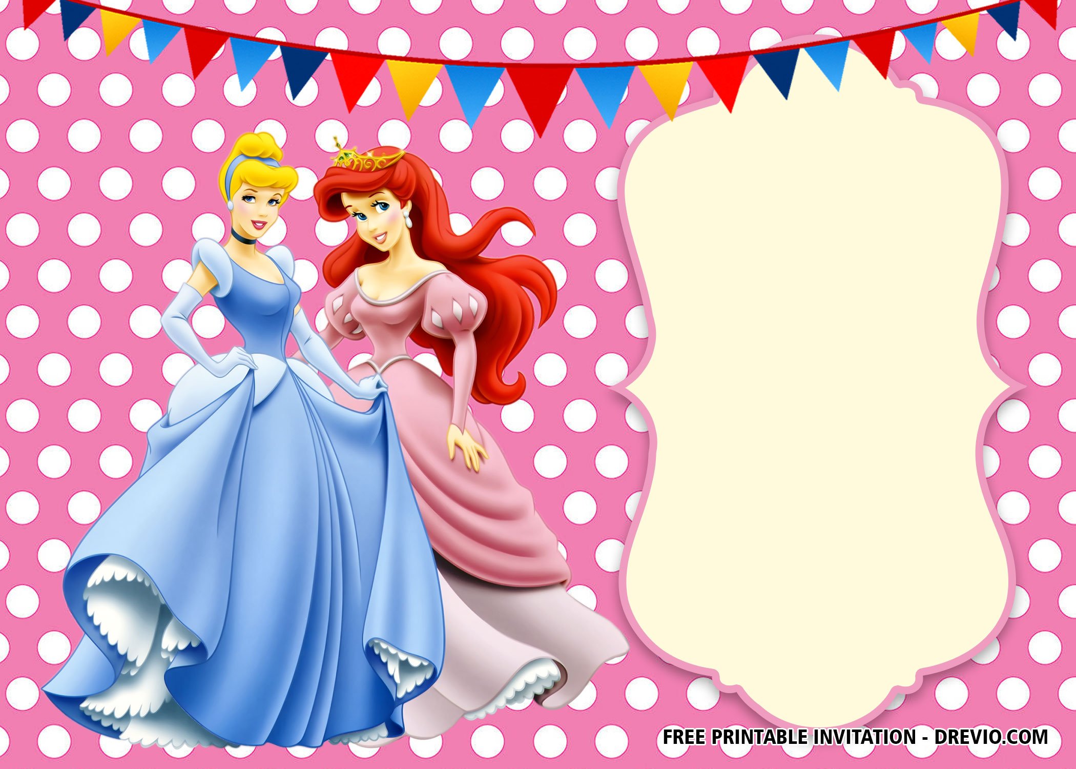 Free Printable Disney Princess Polkadot Invitation Templates Download Hundreds Free Printable Birthday Invitation Templates