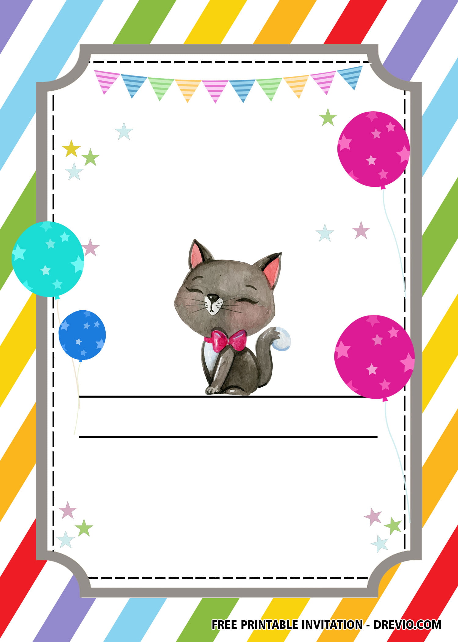 Free Printable Cat Party Invitation Templates Download Hundreds Free Printable Birthday Invitation Templates