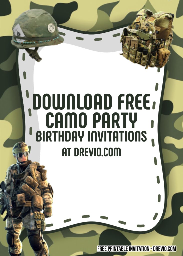 FREE Printable Camo Party Invitation Templates Download Hundreds FREE PRINTABLE Birthday