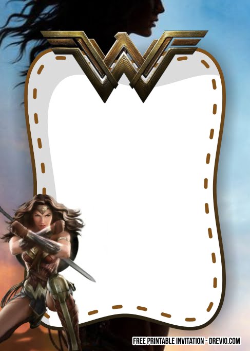 FREE Superhero Wonder Woman Invitation Templates | Download Hundreds ...