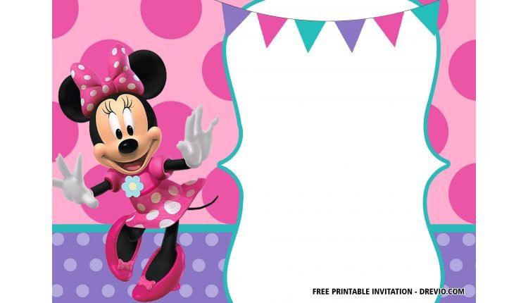 30+ FREE Printable Minnie Mouse Birthday Invitation Templates ...