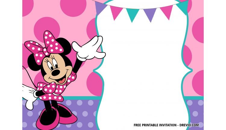 30+ FREE Printable Minnie Mouse Birthday Invitation Templates ...