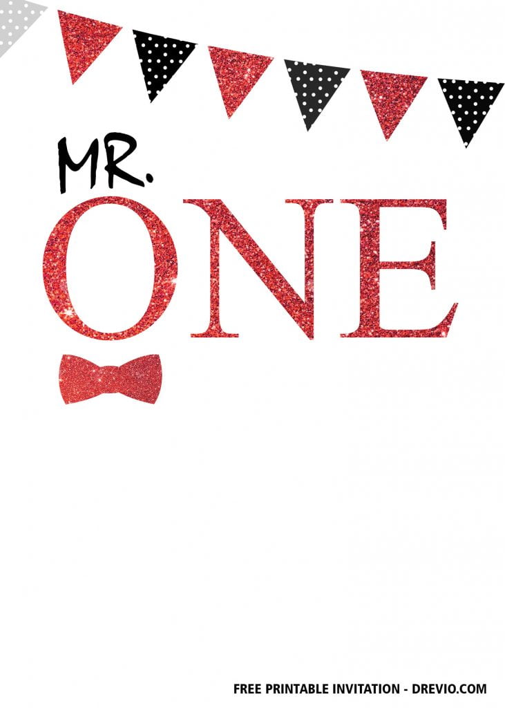 Invitation Template of FREE Printable Mr.ONE Birthday Invitation Templates 6