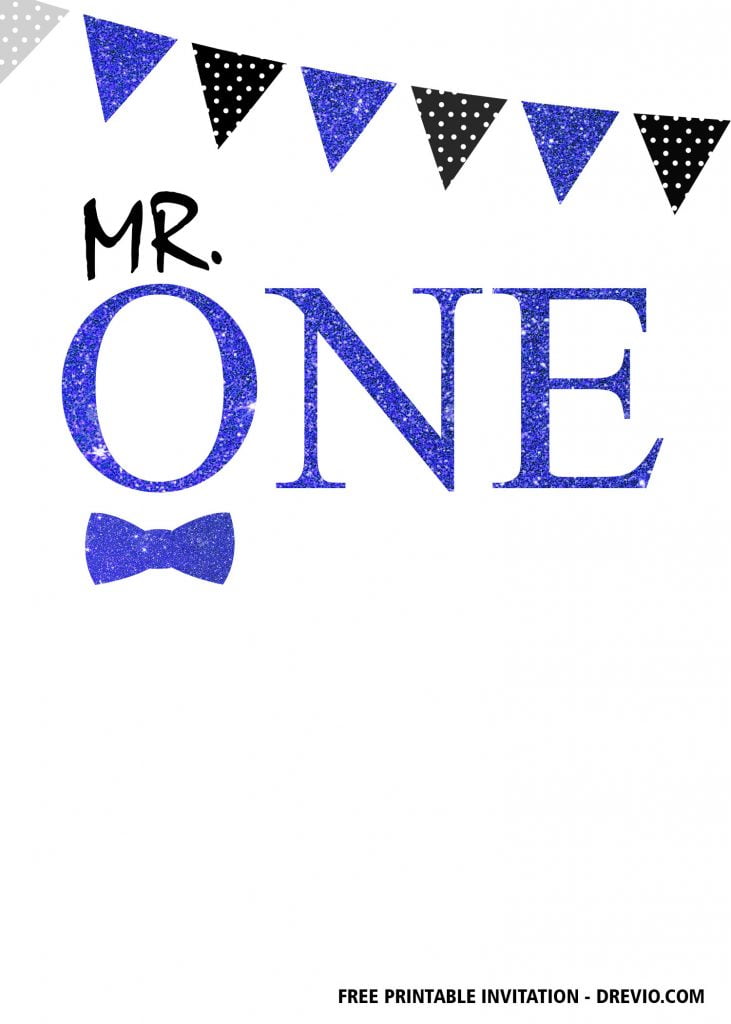 Invitation Template of FREE Printable Mr.ONE Birthday Invitation Templates 4