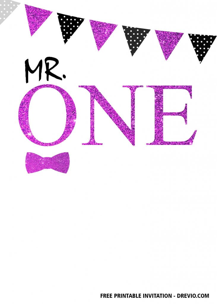 Invitation Template of FREE Printable Mr.ONE Birthday Invitation Templates 2