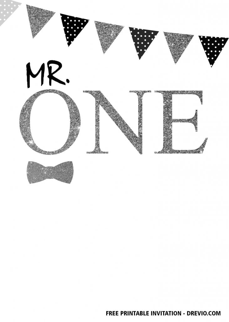 Invitation Template of FREE Printable Mr.ONE Birthday Invitation Templates 1