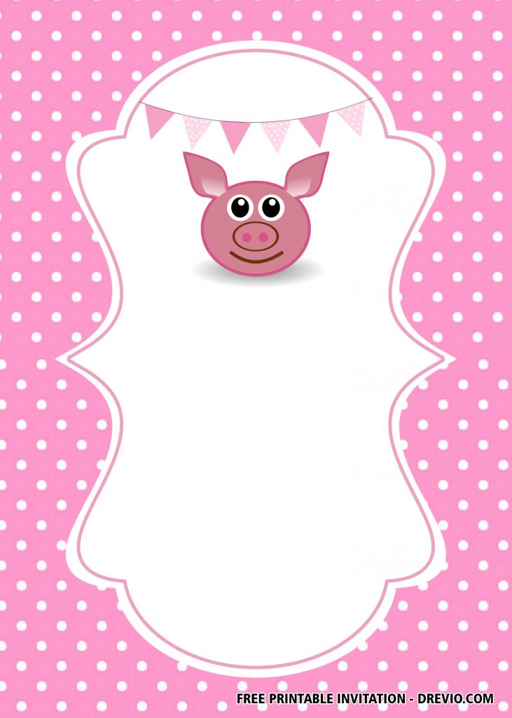 Invitation Template of FREE Printable Pig Themed Baby Shower Invitation Templates 11