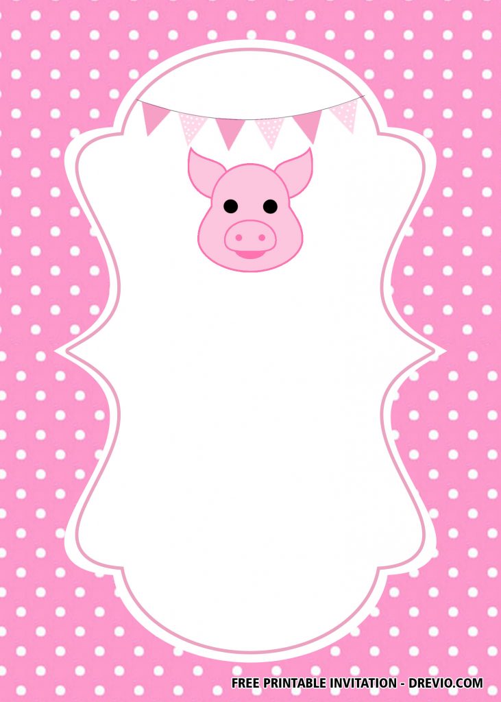 Invitation Template of FREE Printable Pig Themed Baby Shower Invitation Templates 8