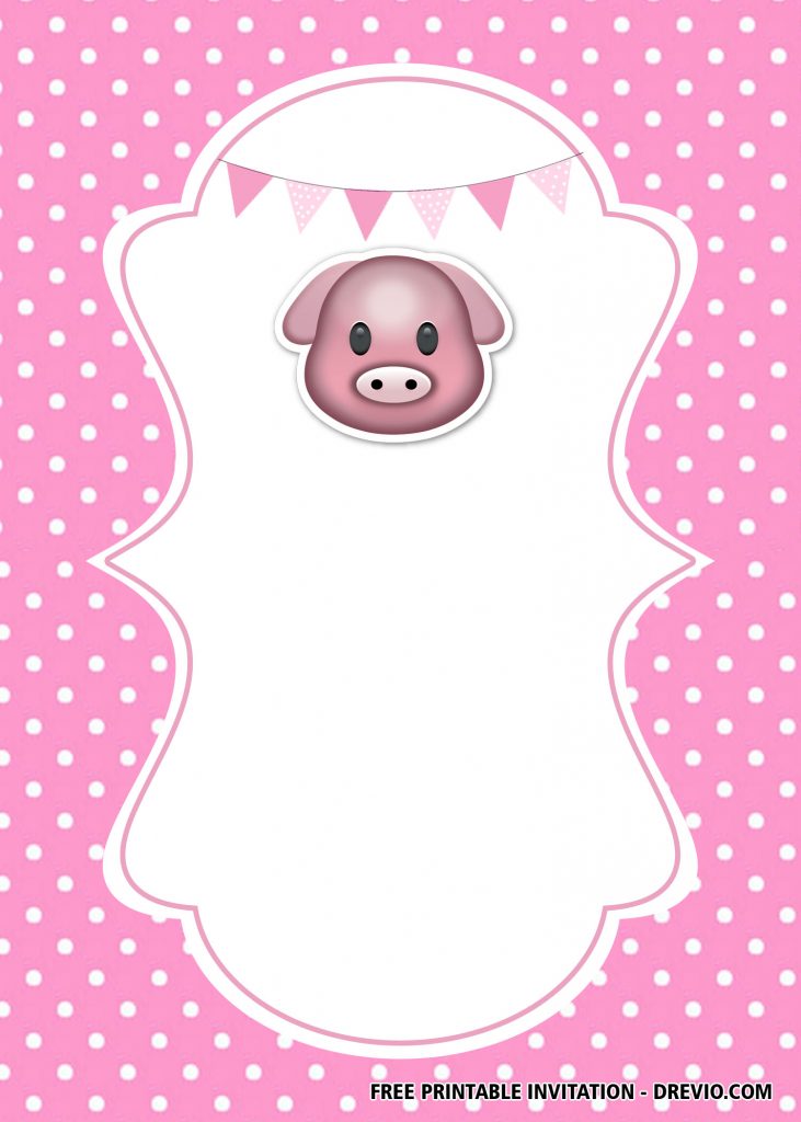 Invitation Template of FREE Printable Pig Themed Baby Shower Invitation Templates 12