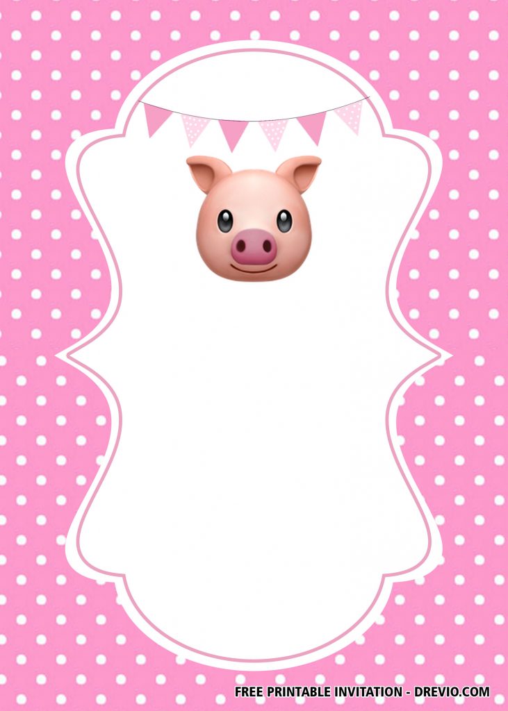 Invitation Template of FREE Printable Pig Themed Baby Shower Invitation Templates 9