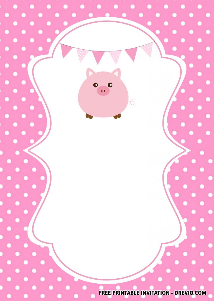 Invitation Template of FREE Printable Pig Themed Baby Shower Invitation Templates 10