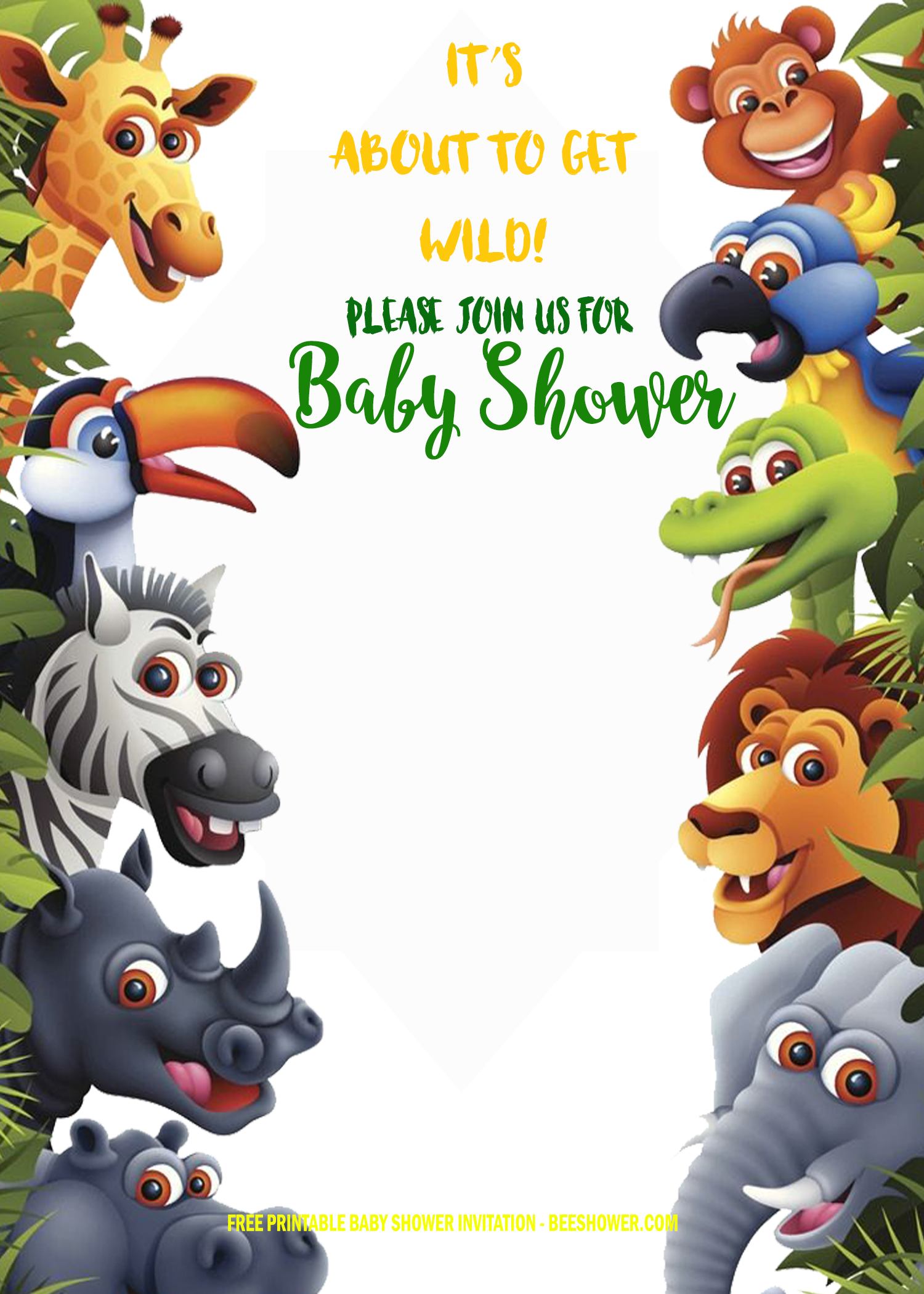 safari baby shower invitation template free
