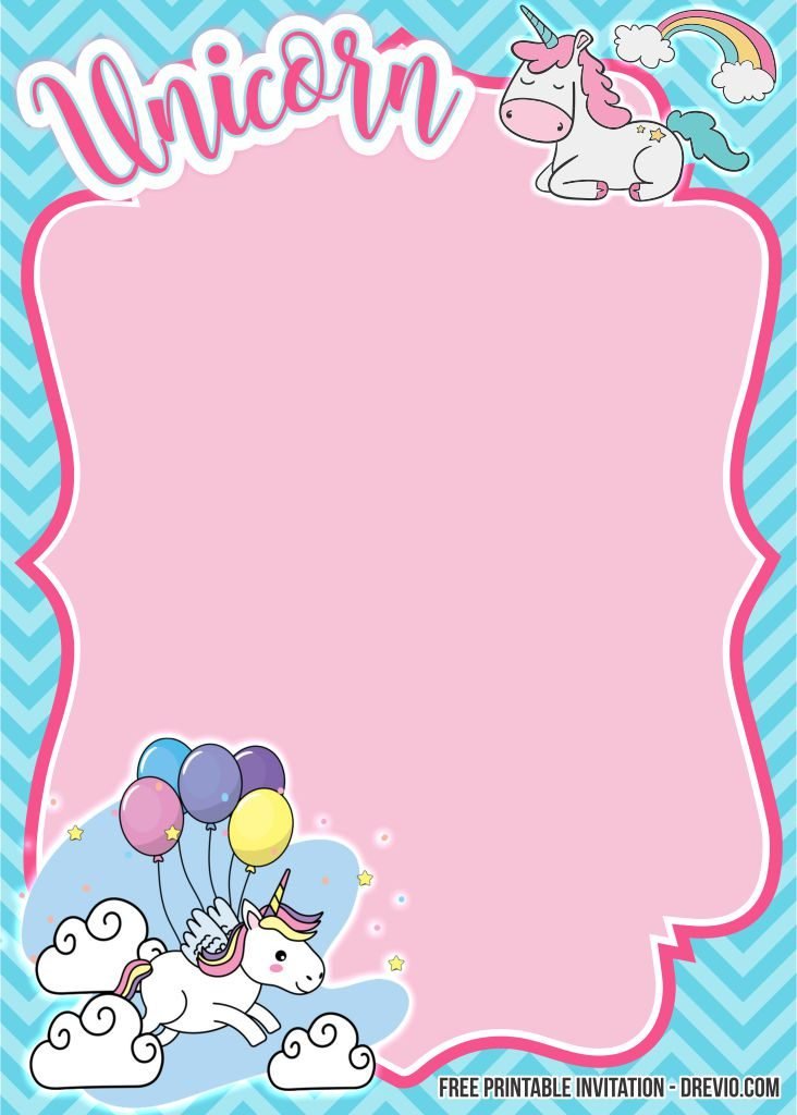 Invitation Template of FREE Fancy Unicorn Invitation Templates 1