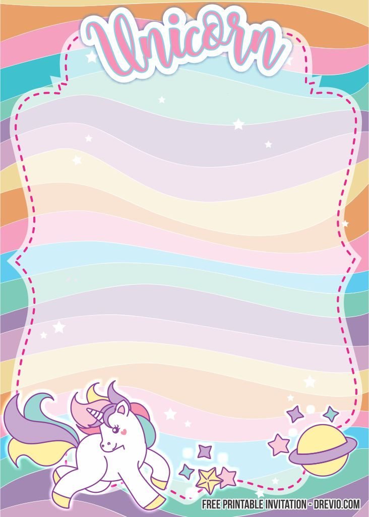 Invitation Template of FREE Fancy Unicorn Invitation Templates 6