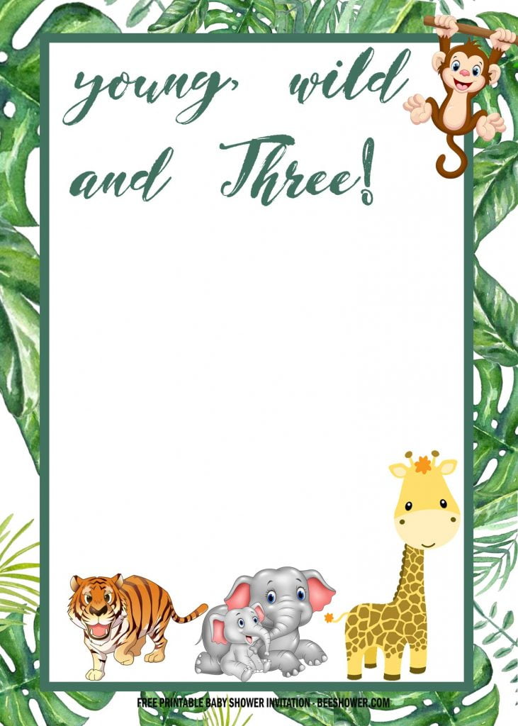 Invitation Template of FREE Young Wild and Three Invitation Templates - Safari theme 4