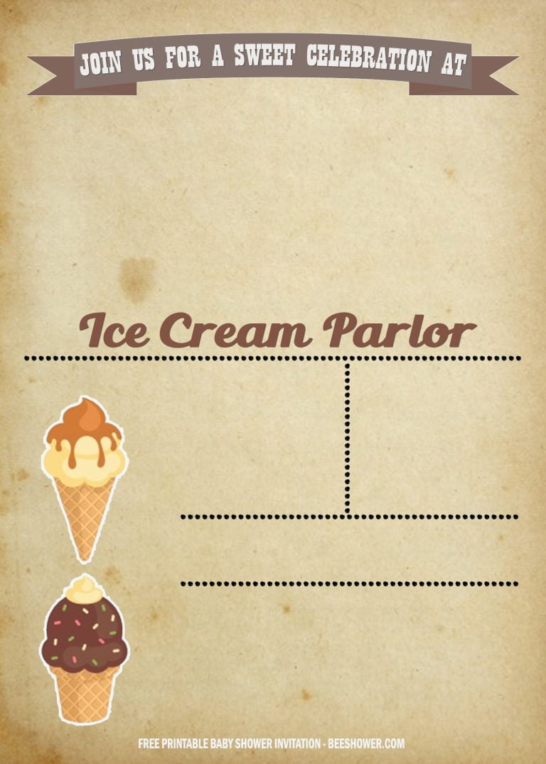 FREE Ice Cream Themed Invitation Templates Download Hundreds FREE