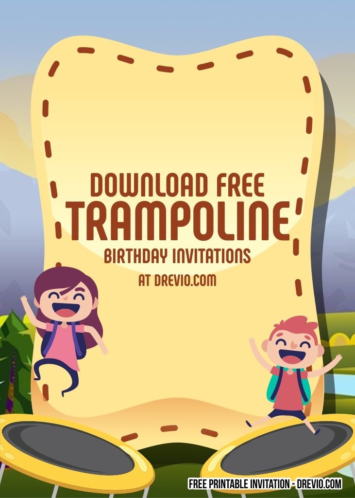 bevorzugt tausend Pelz trampoline party invitations free printable