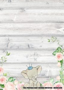 FREE Printable Wooden Blue Elephant Invitation Templates | Download ...