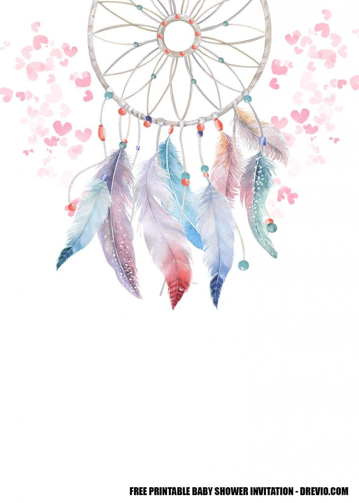 FREE Beautiful Dreamcatcher Baby Shower Invitation to Download ...