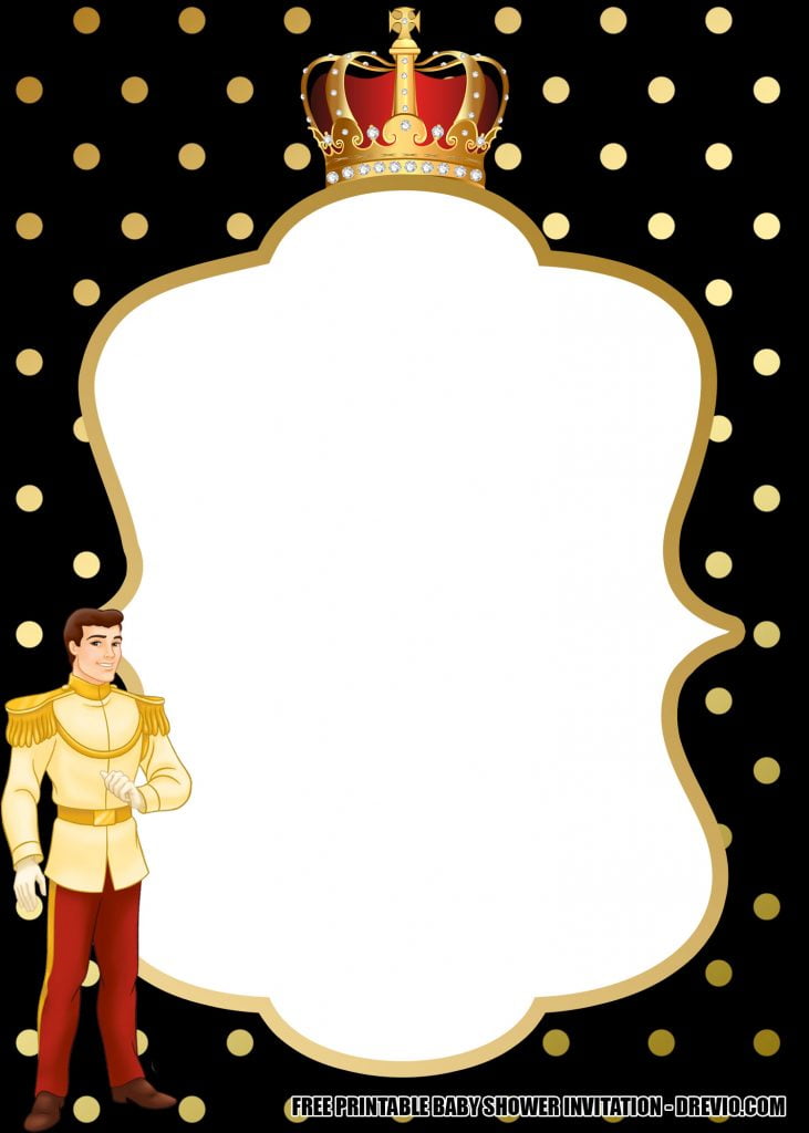 Invitation Template of FREE Little Prince Black And Gold Invitation 3