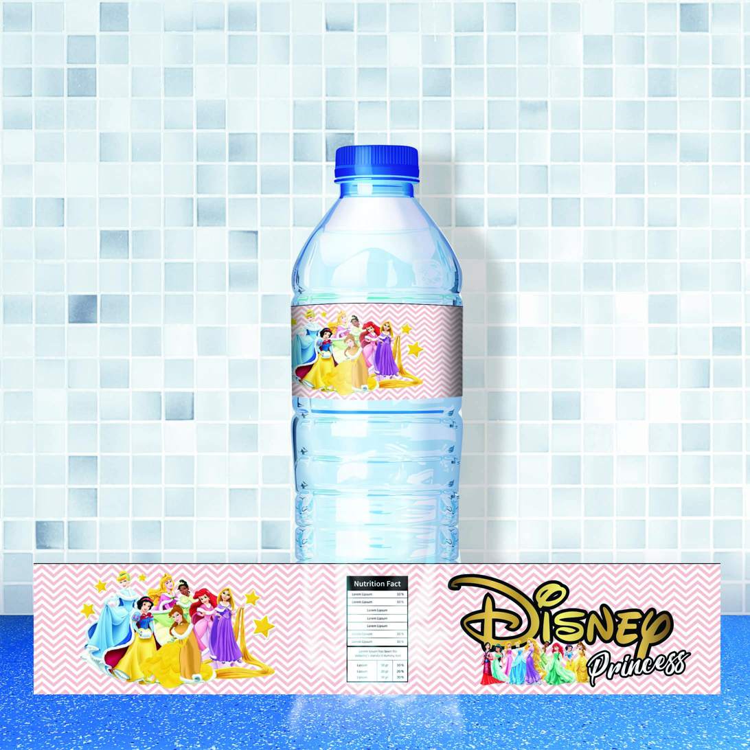 FREE Disney Princess ALL Party Supplies Templates  Download Regarding Free Water Bottle Label Template Word