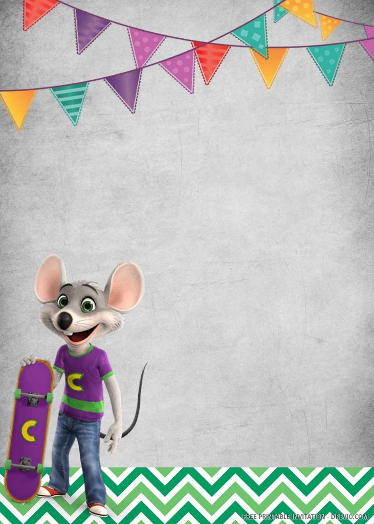 Invitation Template of (FREE PRINTABLE) – Chuck E Cheese Birthday Invitation Template 4